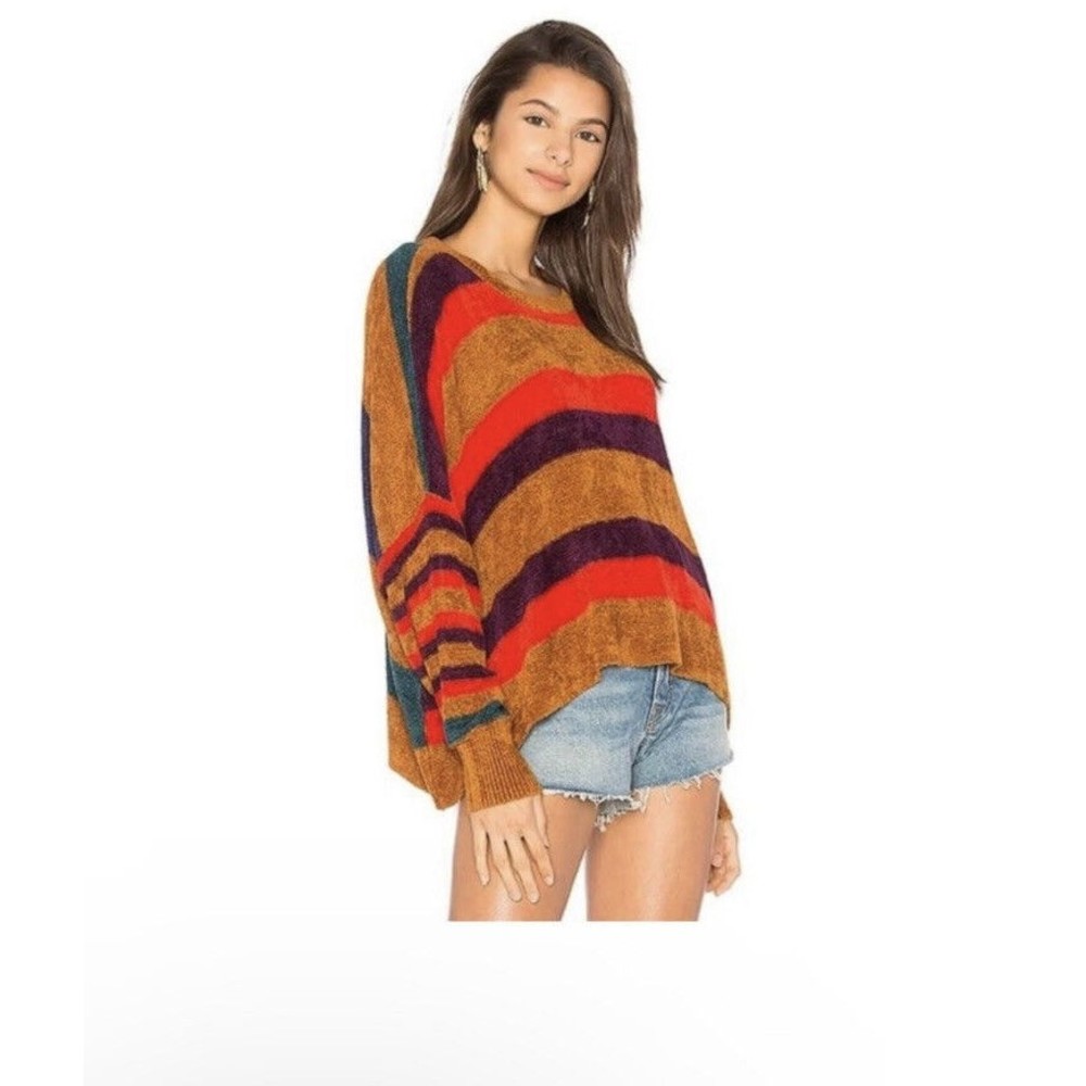 Free People Sweater All About You Chenille Stripe Pullover Womens Size Small S